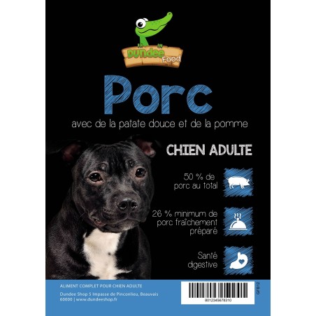 Commande croquettes chien au porc sans céréales